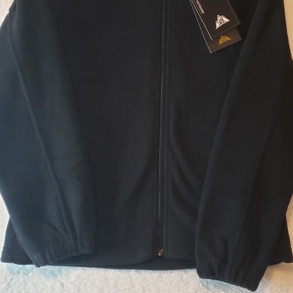 NWT Urban Outdoor Black Fleece Full Zip Jacket - Picture 2 of 5